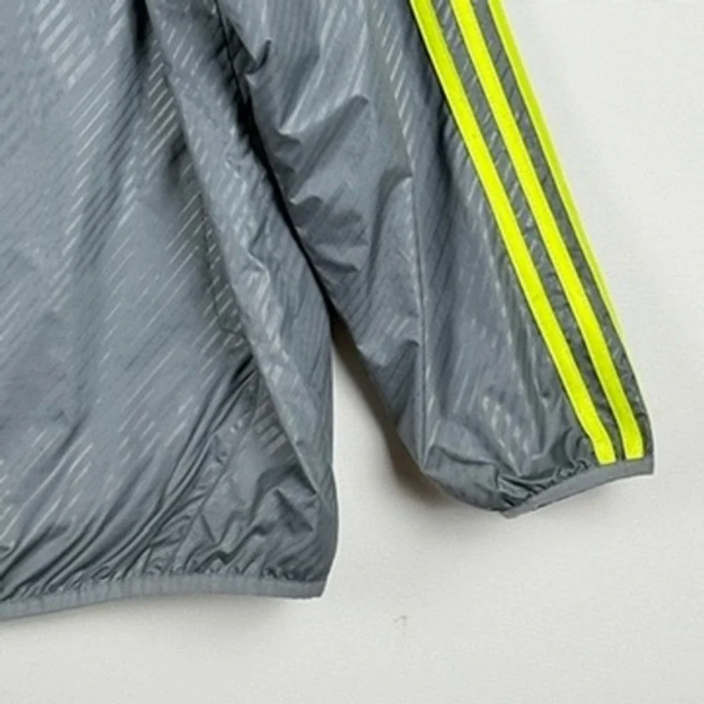 Adidas‎ Windbreaker Mens Large Grey Portland Timbers Soccer MLS Neon Fan Gear
